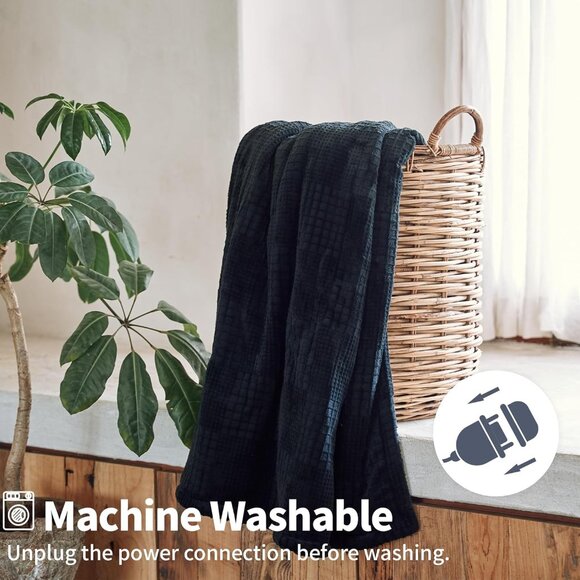 Heated Blanket Electric Blanket Throw 50''X60''-Heating Blanket with 9 Heat Sett - Picture 6 of 7